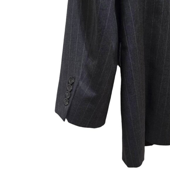 Ralph Lauren Gray Wool Pinstripe Single Breasted Blazer Sz 44L - Picture 5 of 11